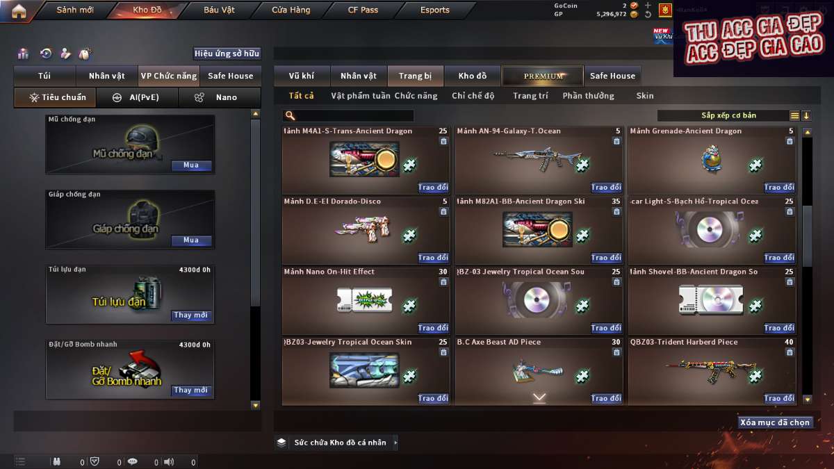 shop acc cf uy tin gia re